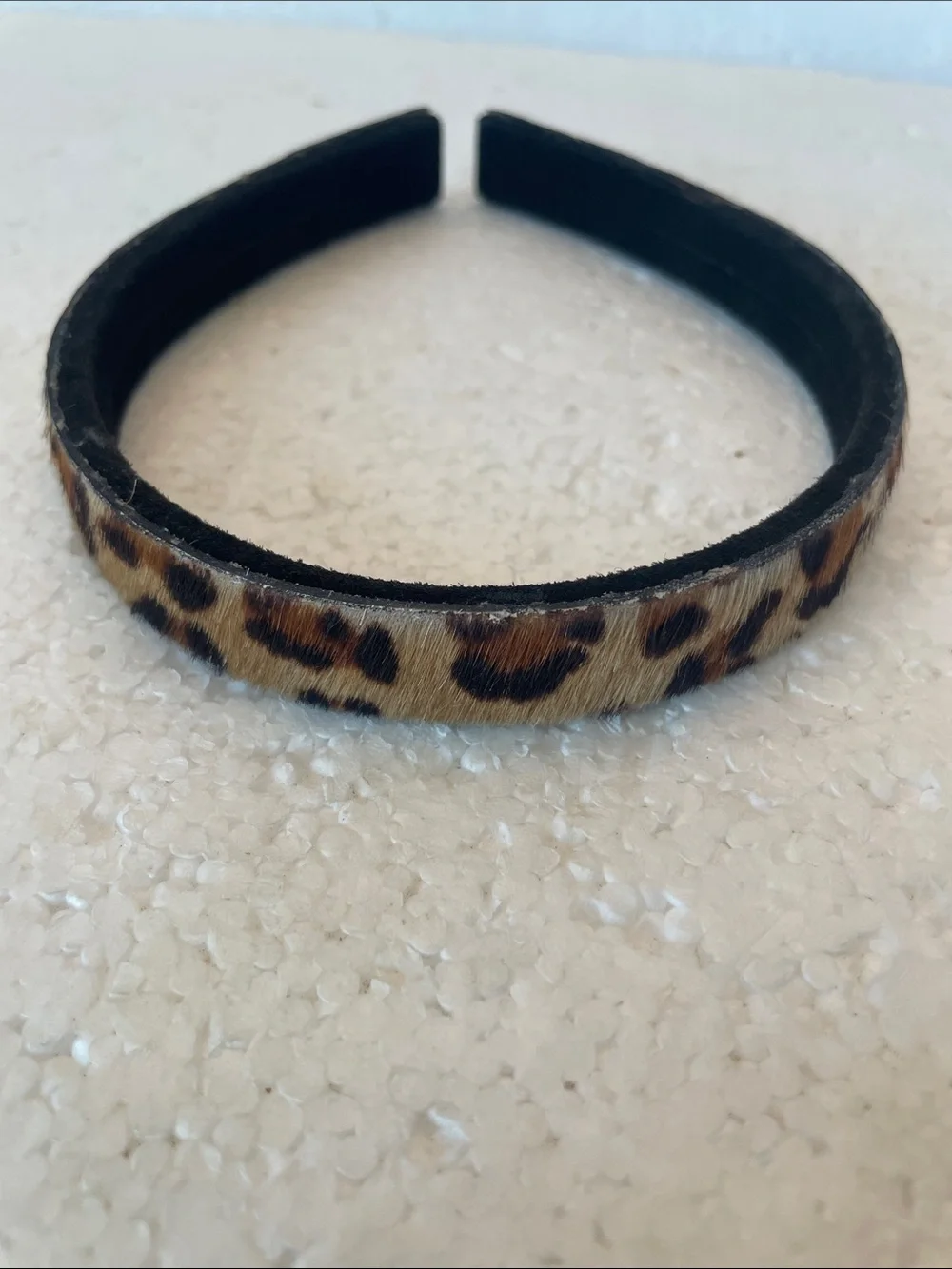 Vintage 90s Slender Leopard Print Calf Headband women’s hair accessory one size